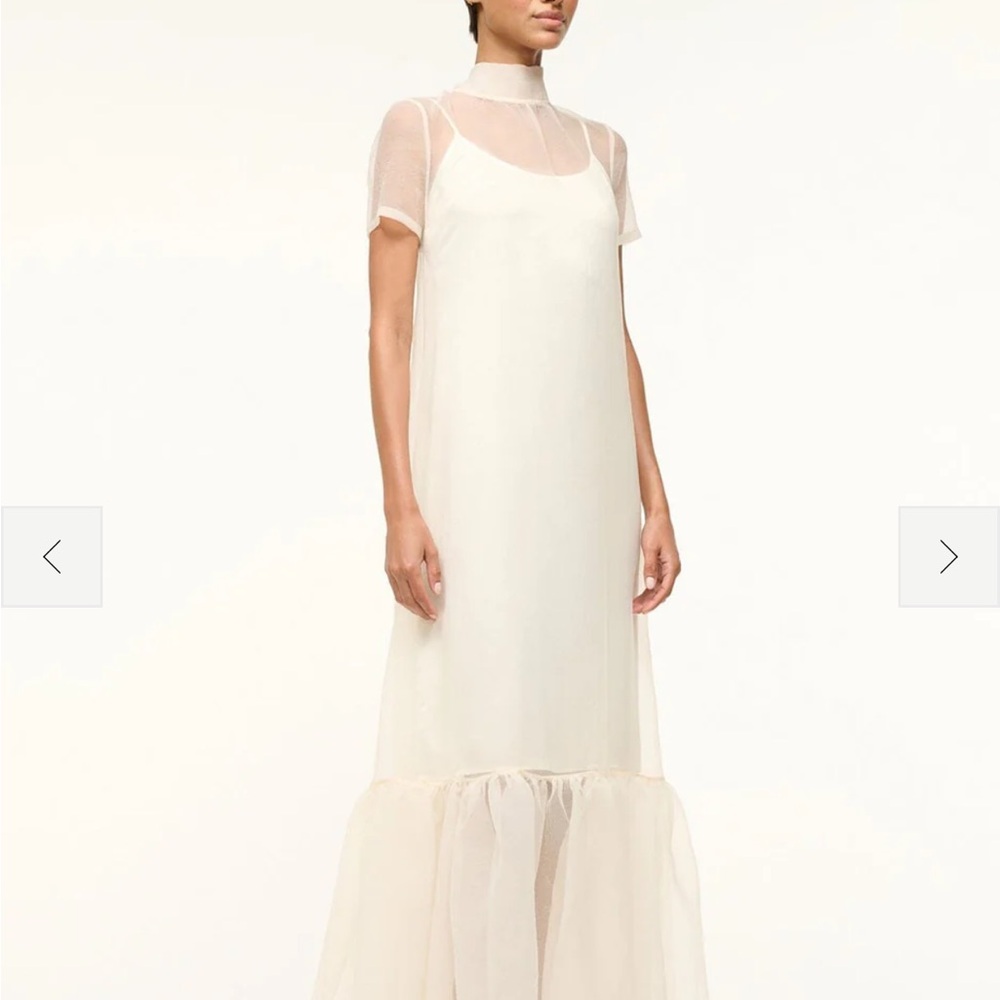 STAUD Cream Sheer Maxi Dress
